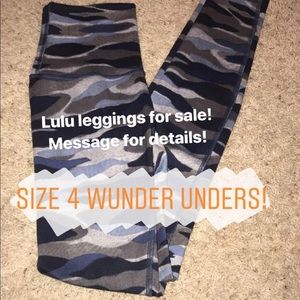 Lululemon wunder unders size 4 rare blue camo